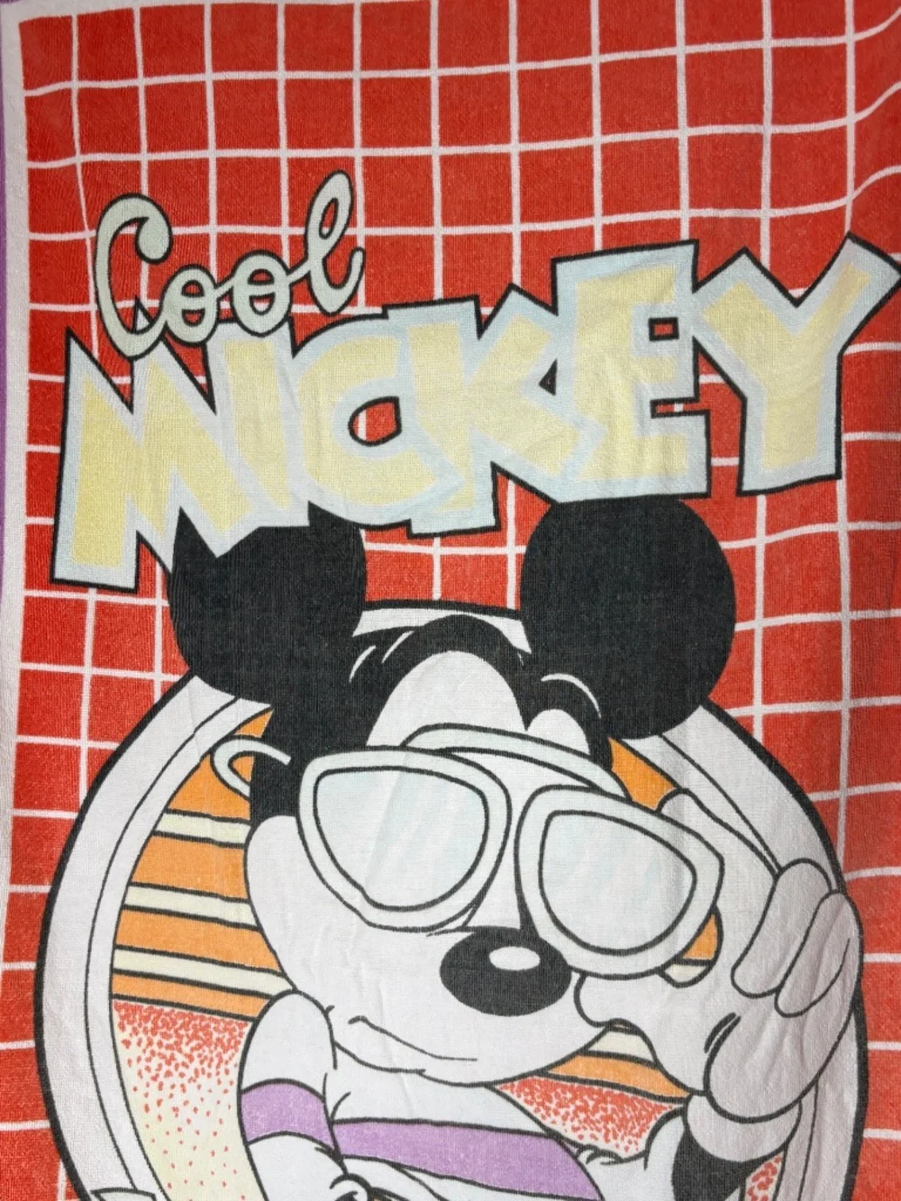 Vintage Walt Disney Cool Mickey Mouse Beach Towel 90s Franco 100% Cotton